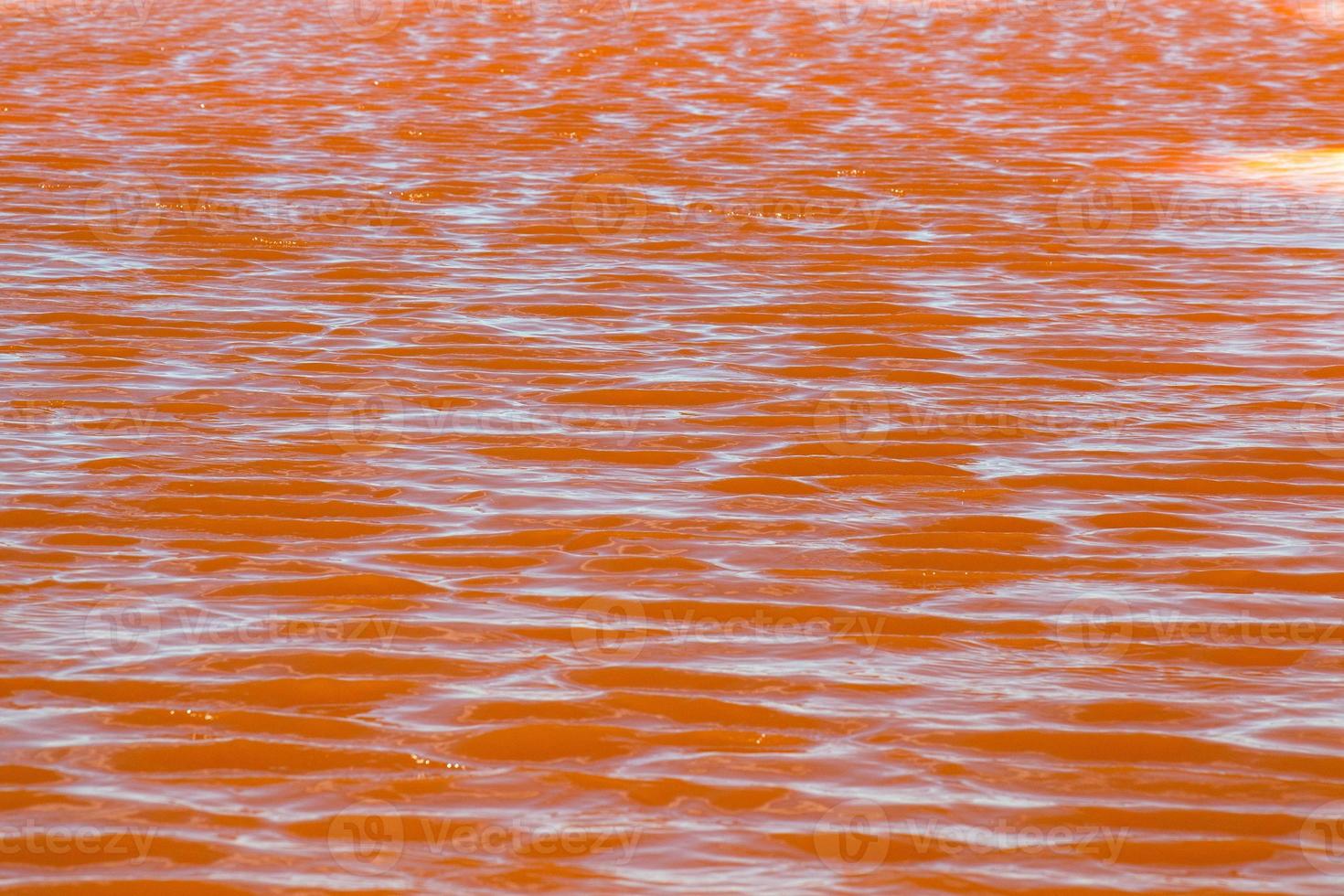 Red saline water pool view detail close up photo