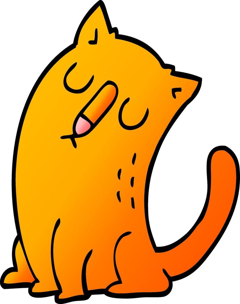 cartoon doodle funny cat vector