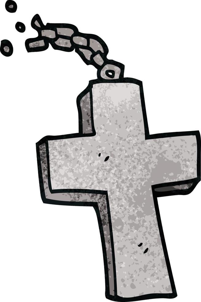 cartoon doodle silver cross vector