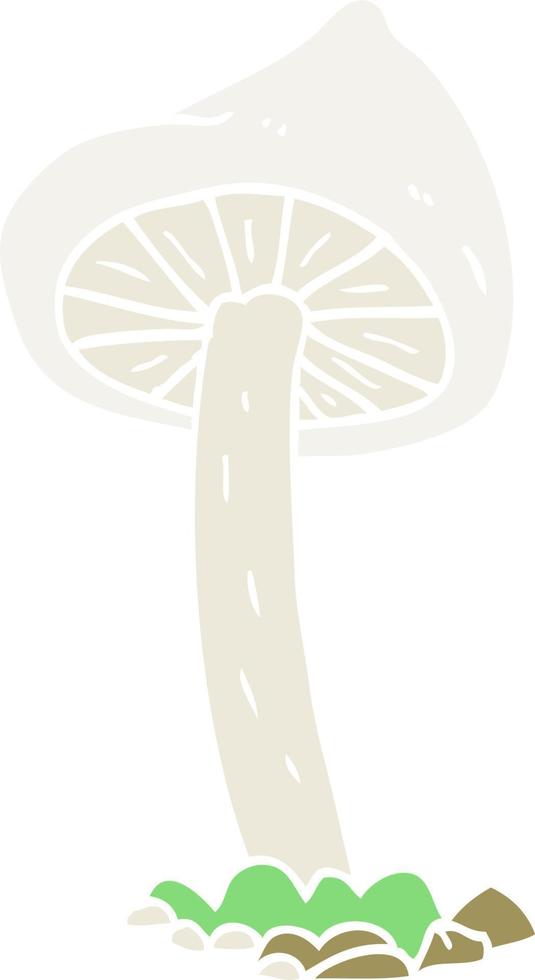 flat color illustration of a cartoon mushroom vector