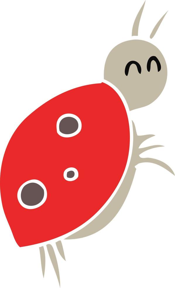 flat color illustration of a cartoon ladybug vector