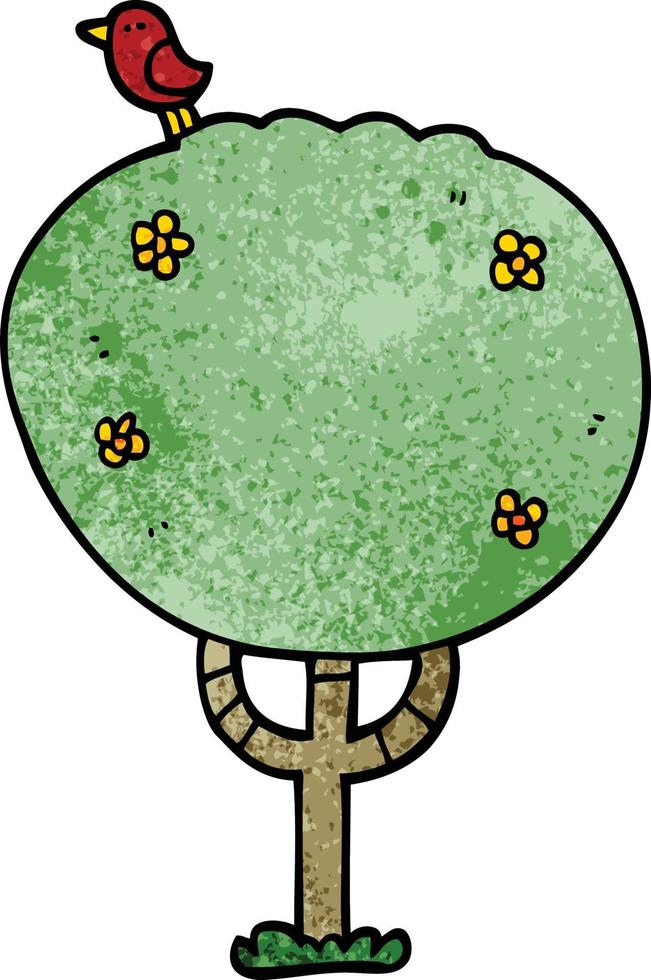 árbol de garabato de dibujos animados vector