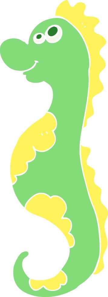 flat color style cartoon sea horse vector
