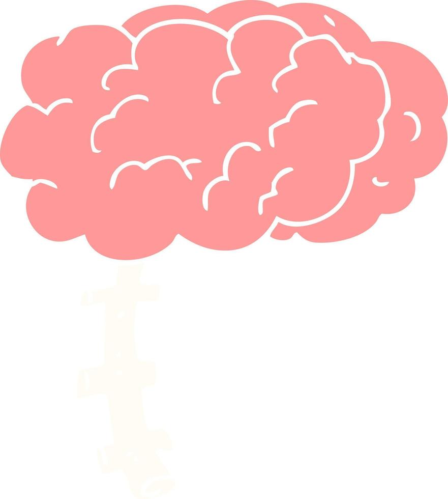 flat color illustration of a cartoon brain vector