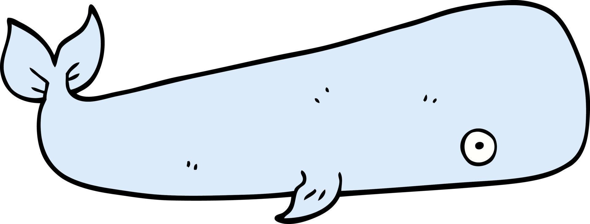 caricatura, garabato, ballena de mar vector