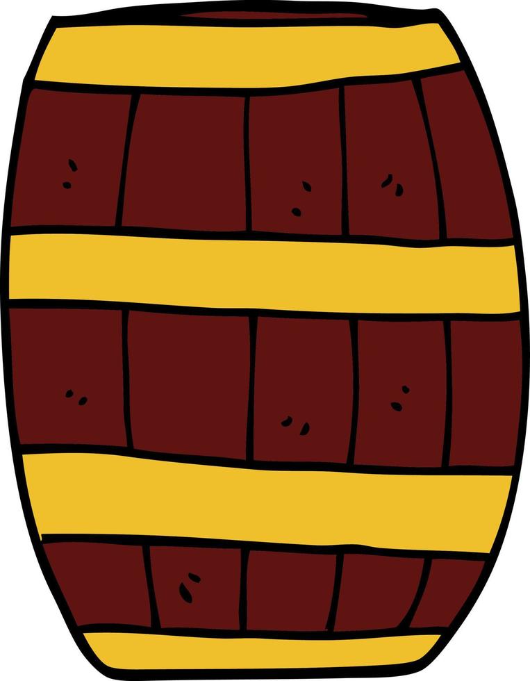 cartoon doodle of a barrel vector
