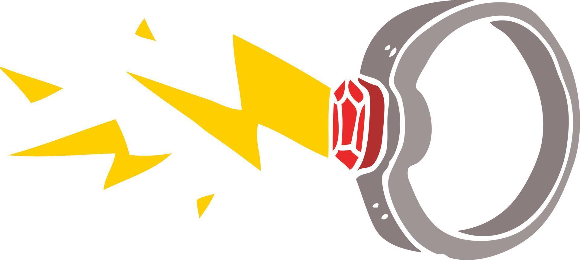cartoon doodle zapping ring vector