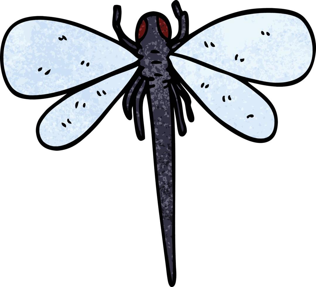 cartoon doodle dragonfly vector