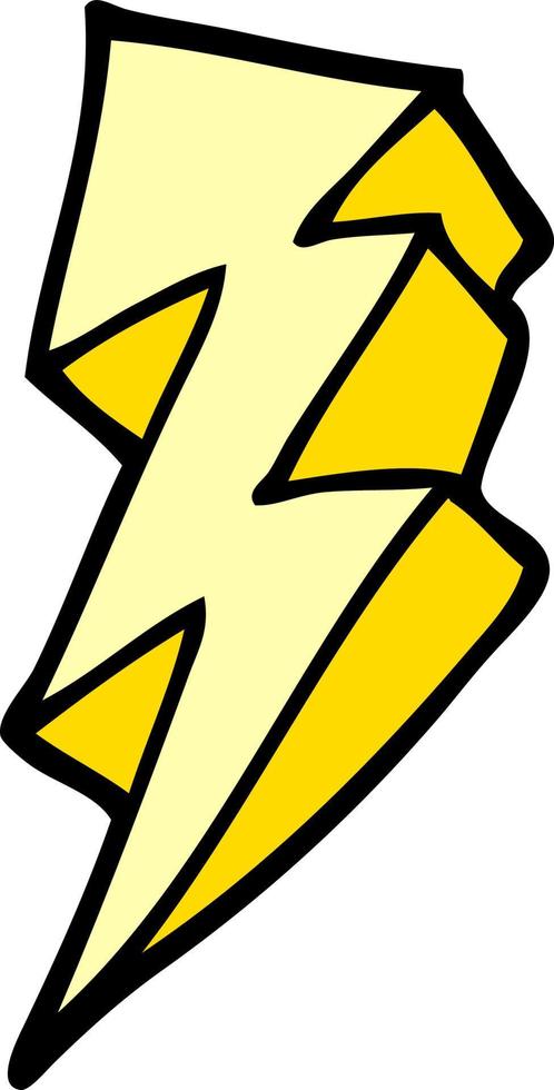 cartoon doodle lightning bolt vector