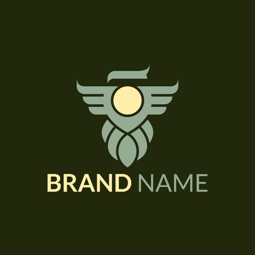 heraldic logo design of falcon, hawk or eagle vector