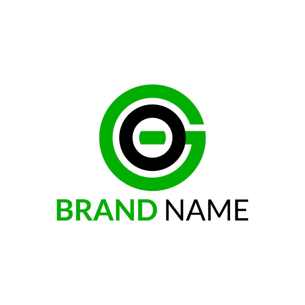 simple modern letter GO logo design vector