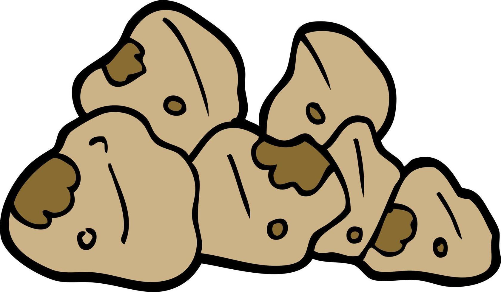 cartoon doodle boulders vector