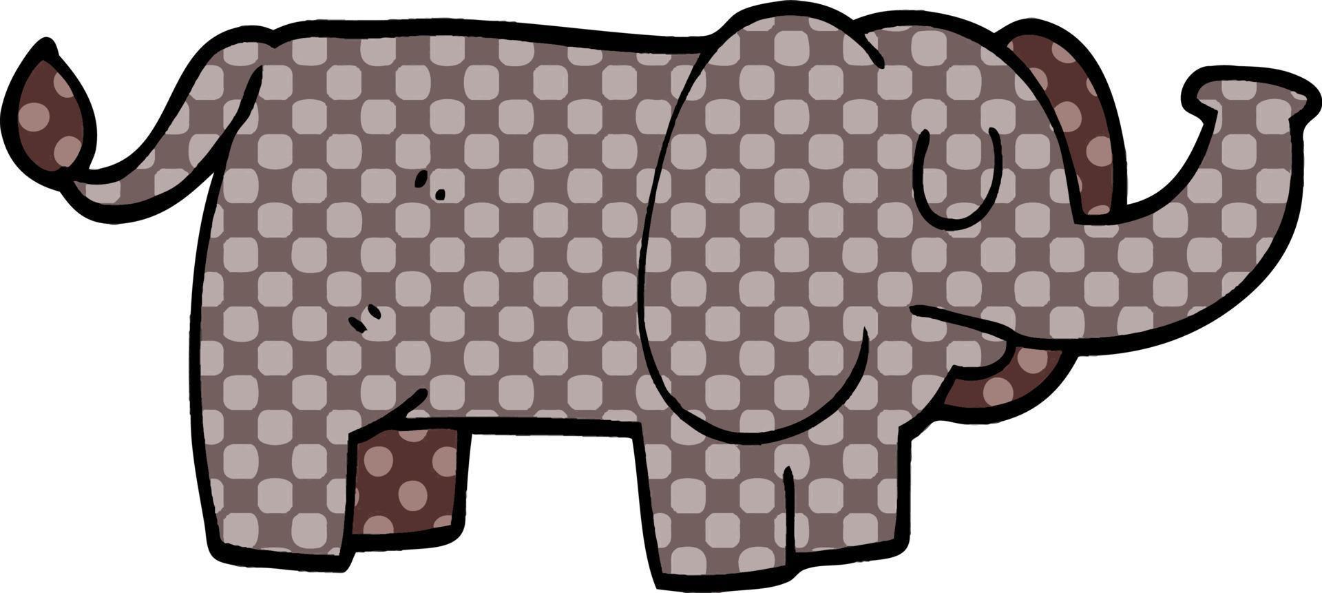 caricatura, garabato, divertido, elefante vector