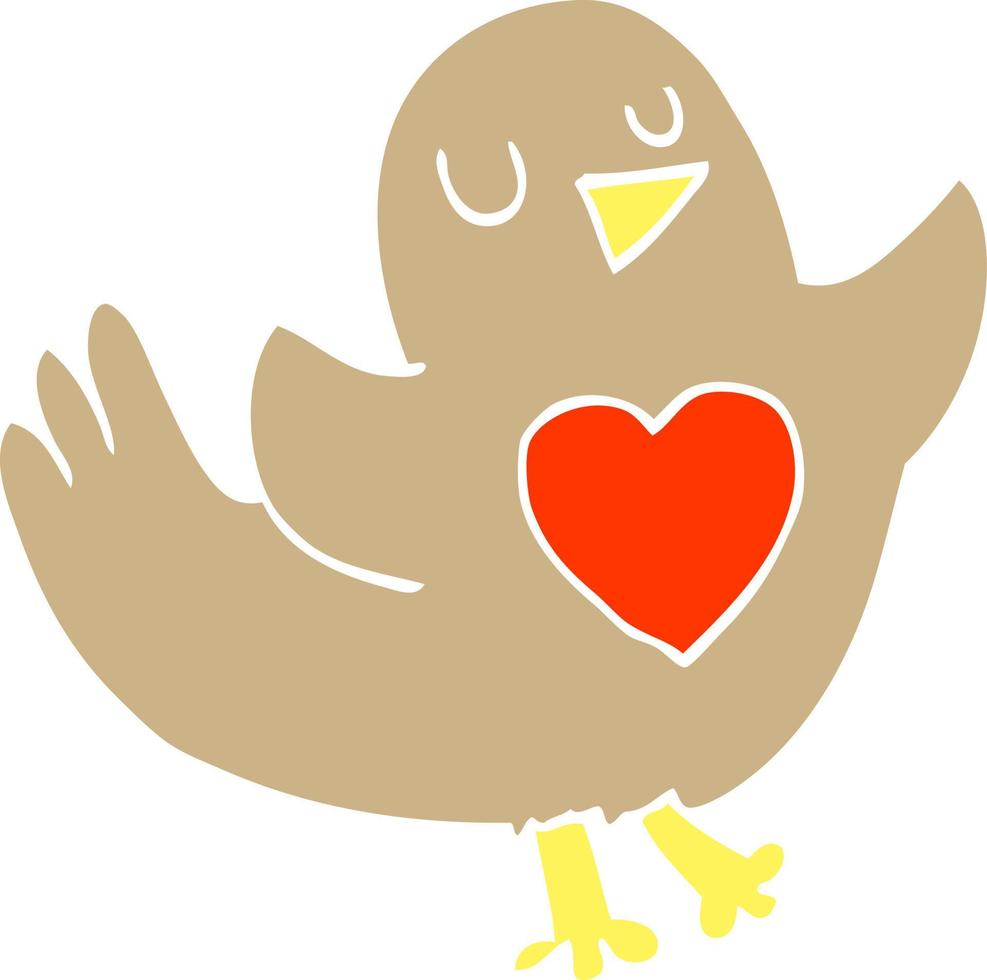 cartoon doodle bird with love heart 12212548 Vector Art at Vecteezy