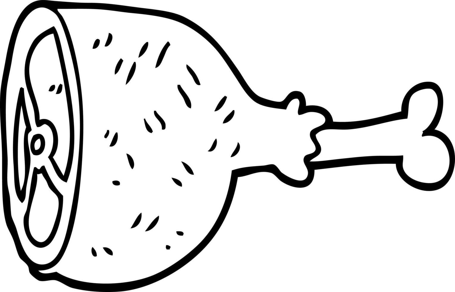 line drawing cartoon well cooked meat vector
