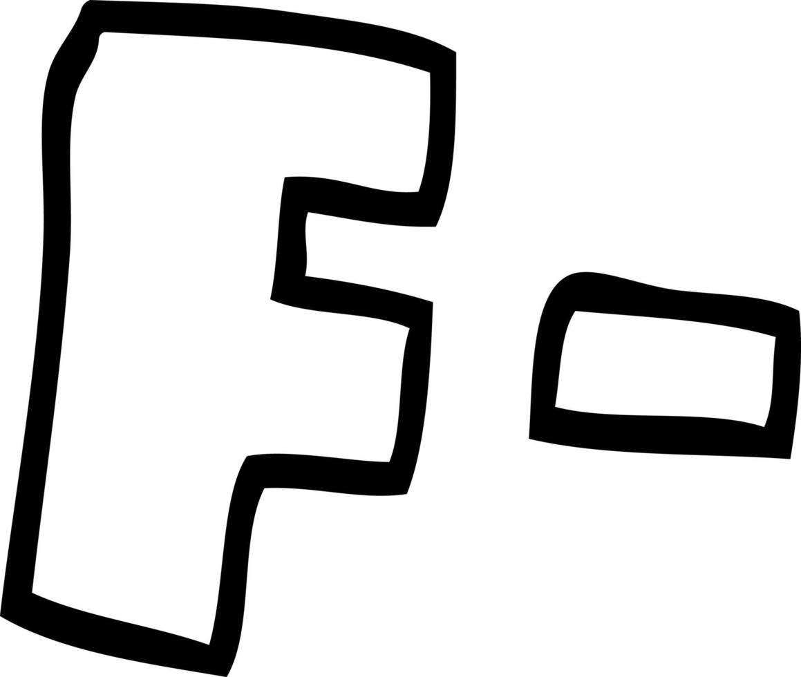 line drawing cartoon letter grades vector