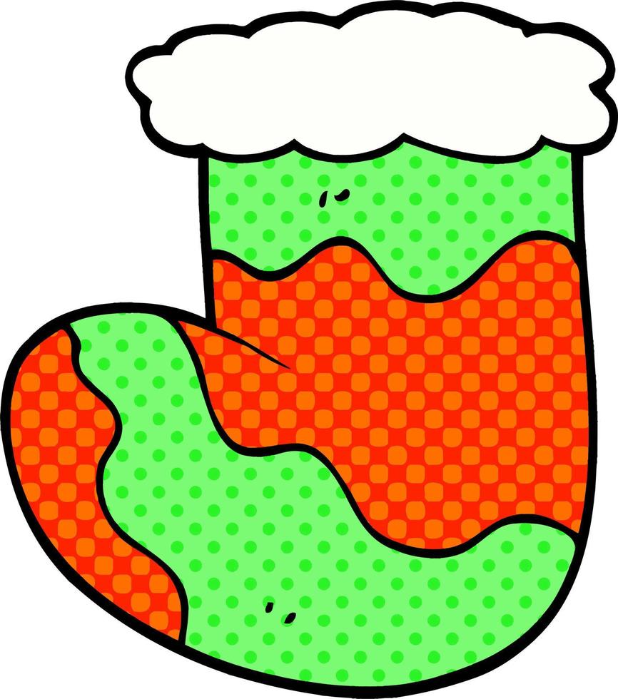 cartoon doodle christmas stocking vector