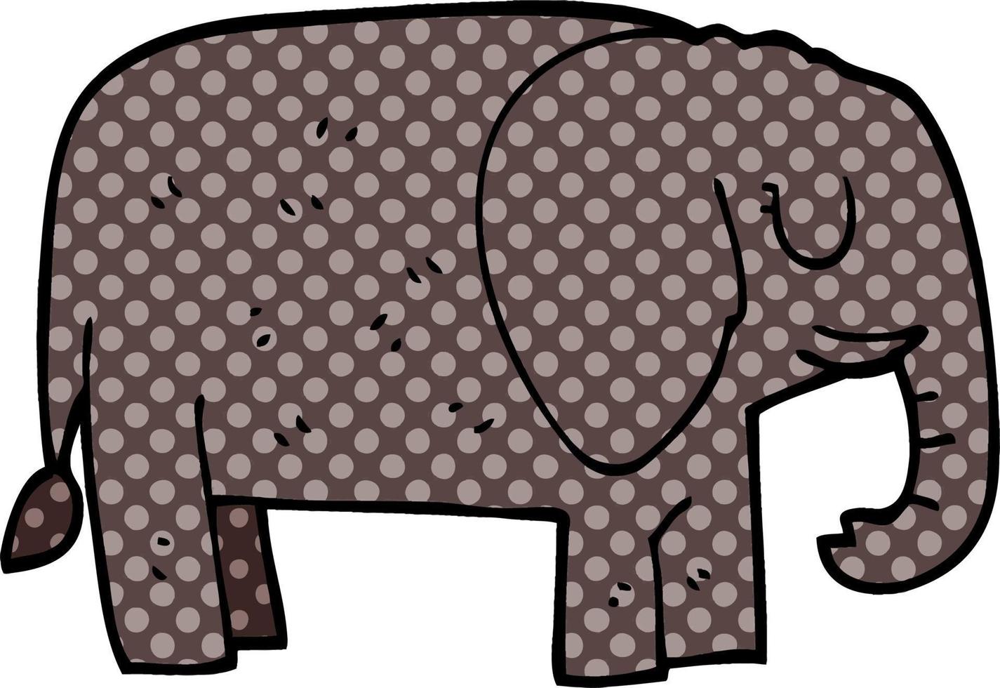 cartoon doodle elephant standing still vector