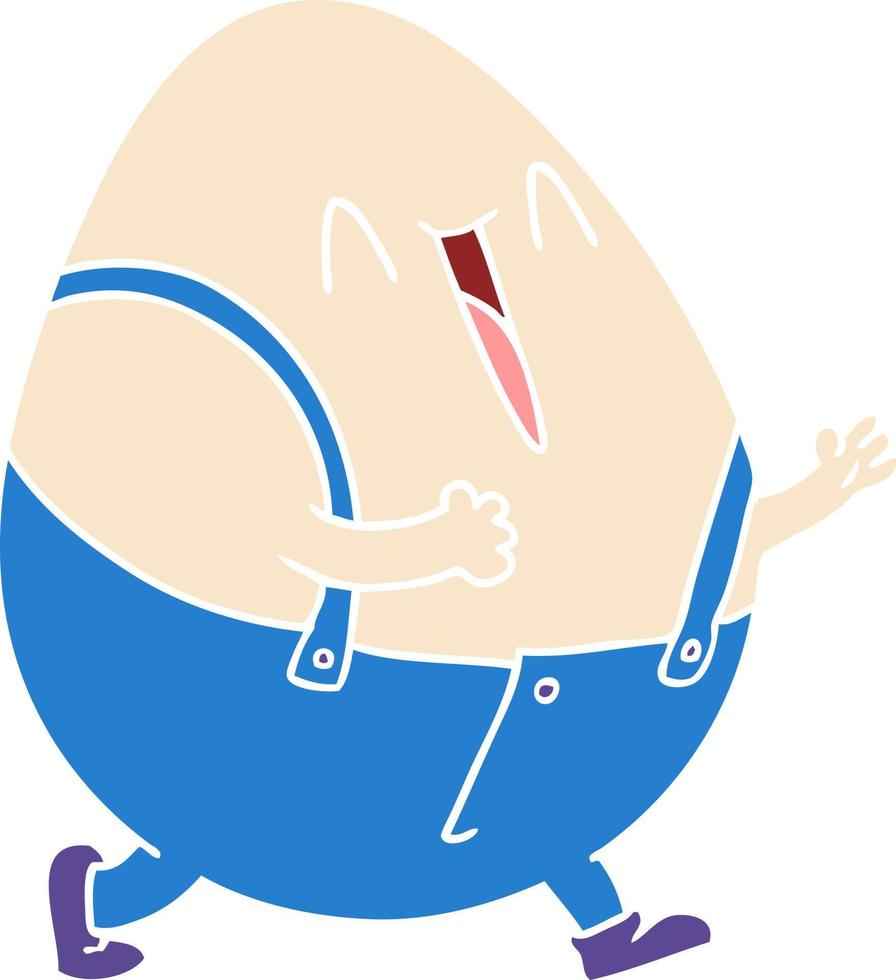 humpty dumpty flat color style cartoon egg man vector