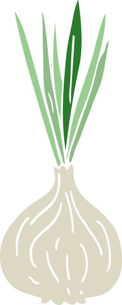 cartoon doodle sprouting onion vector