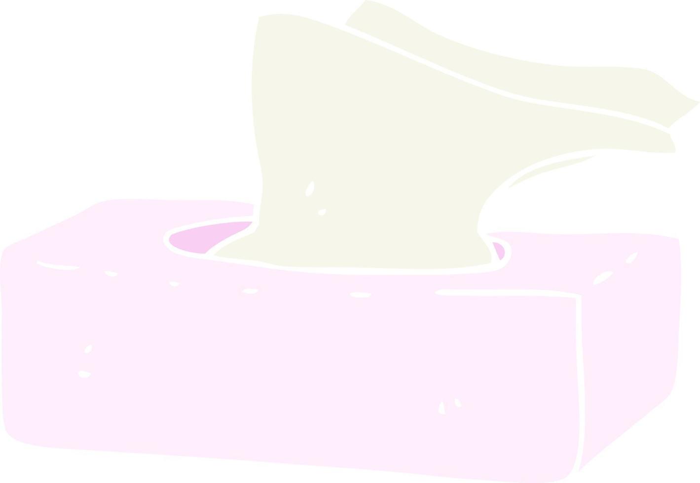flat color illustration of a cartoon box of tissues vector