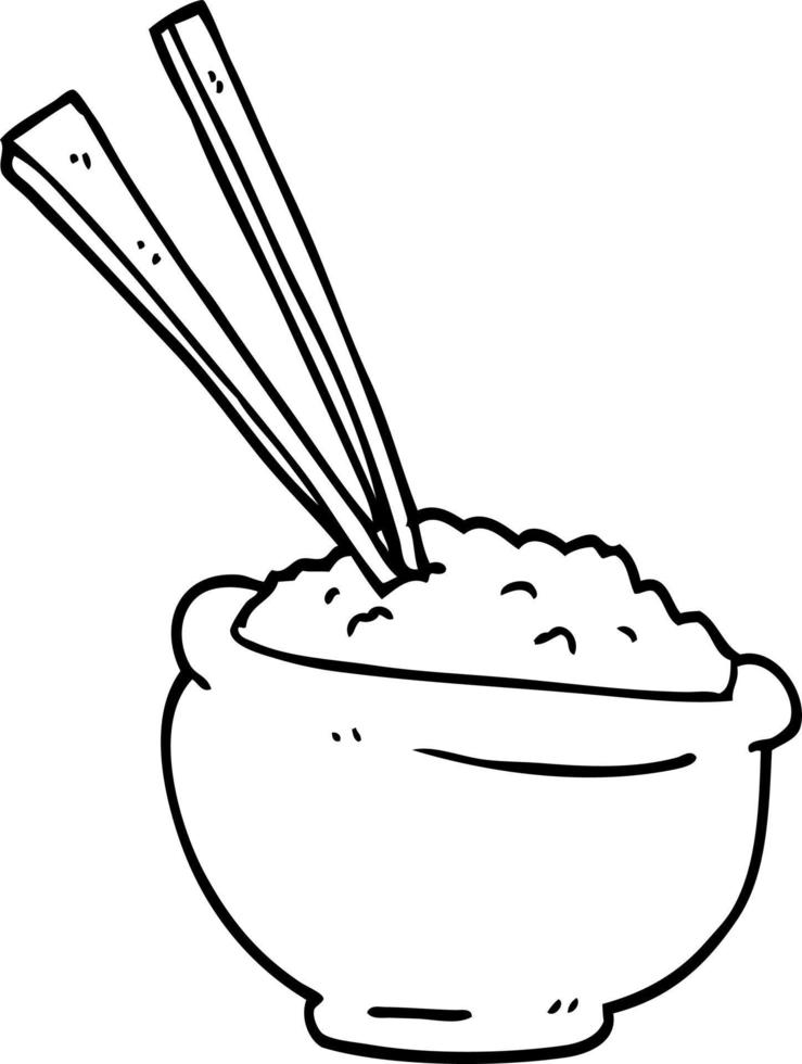 line drawing cartoon tasty bowl of rice 12212873 Vector Art at Vecteezy