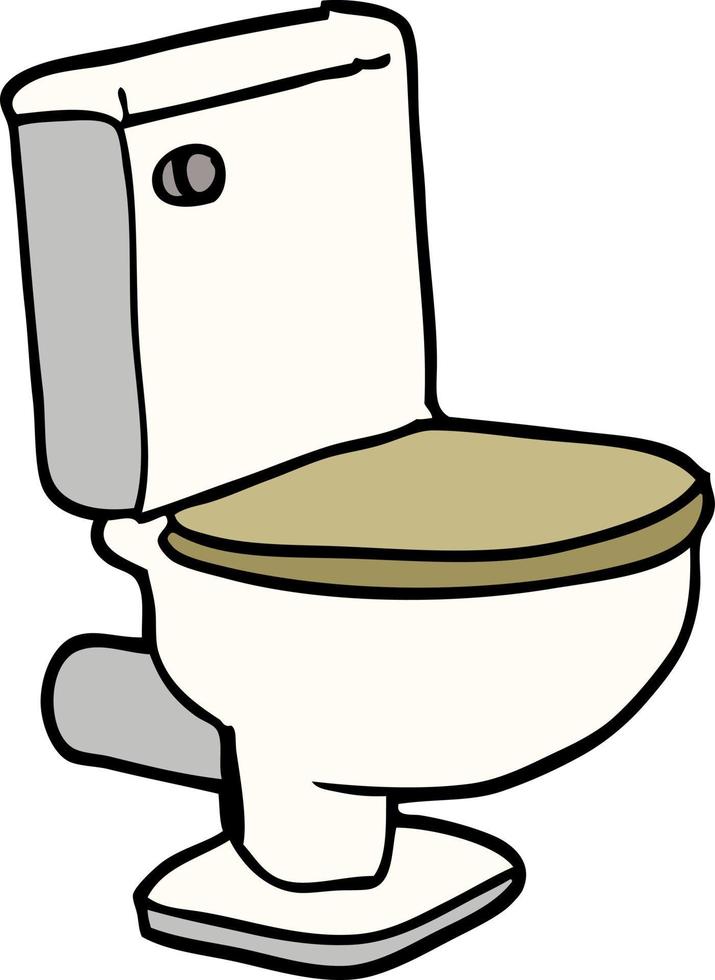 cartoon doodle closed toilet vector