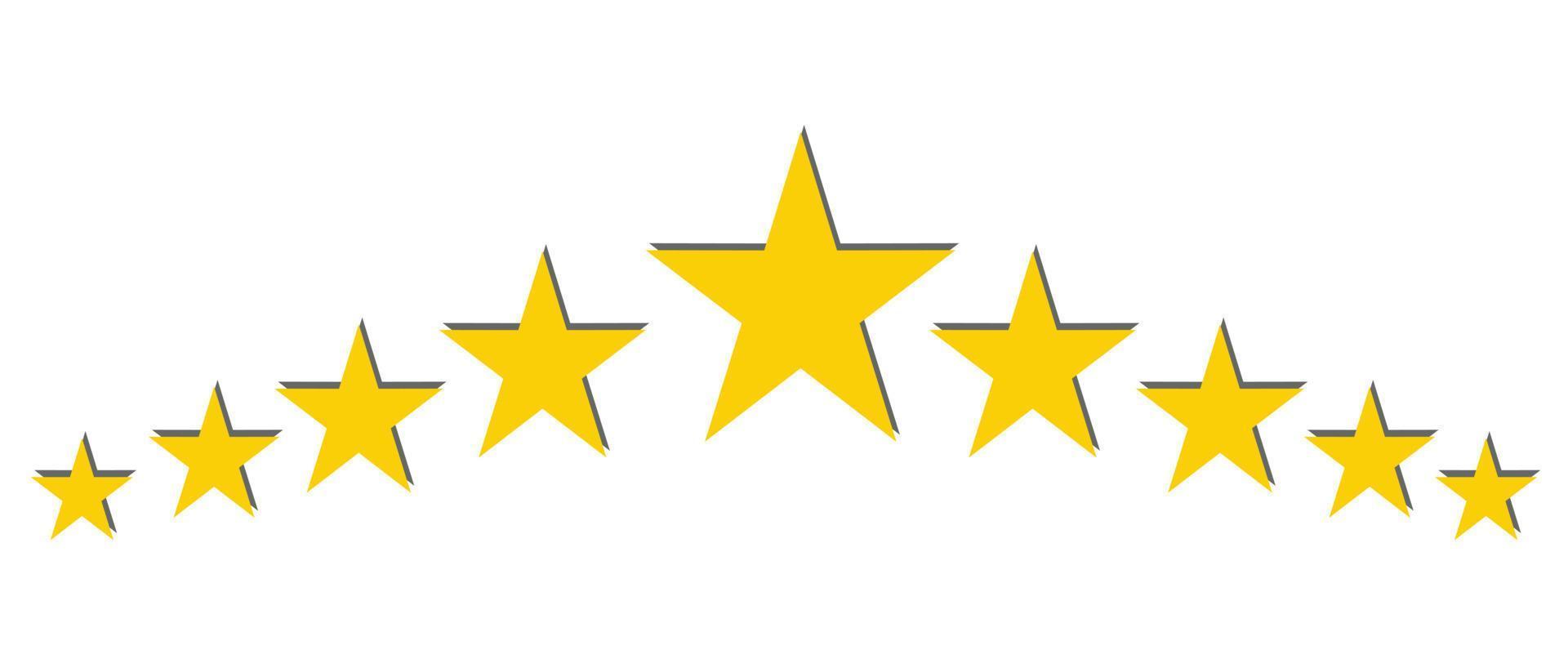 Nine stars arranged in a row. Shows premium class. Suitable for design with premium themes. Can also be used for ratings. vector