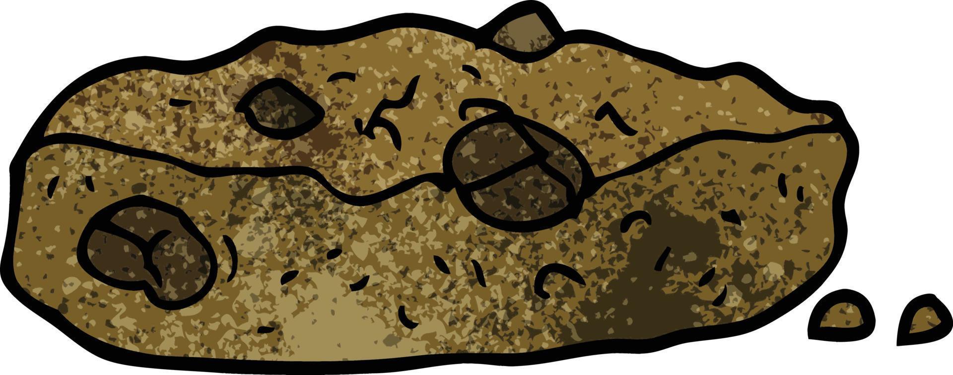 cartoon doodle chocolate chip cookie vector