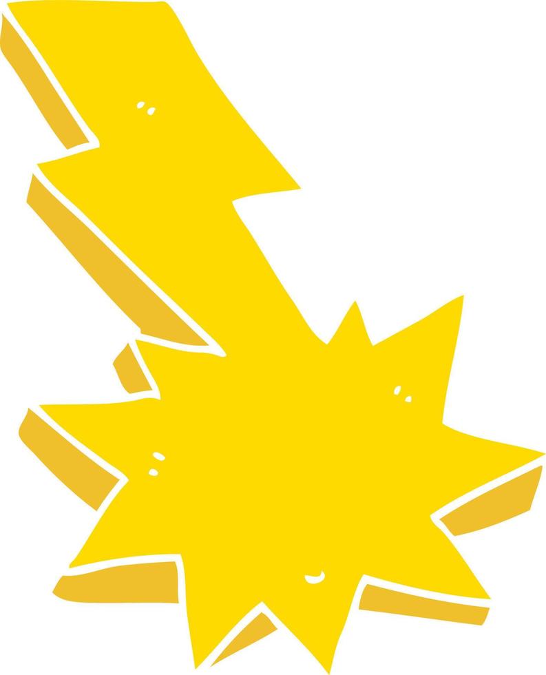 flat color style cartoon lightning strike vector