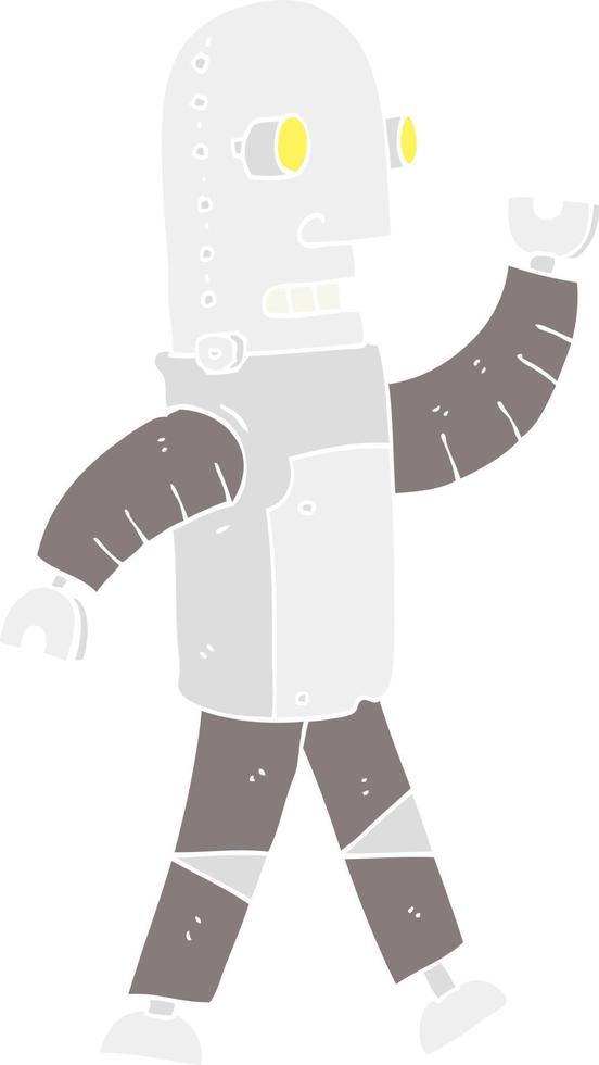 flat color illustration of a cartoon robot vector