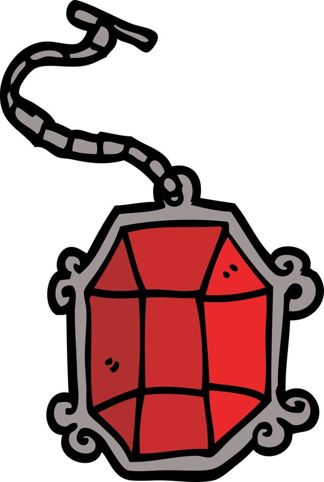 cartoon doodle ruby pendant vector