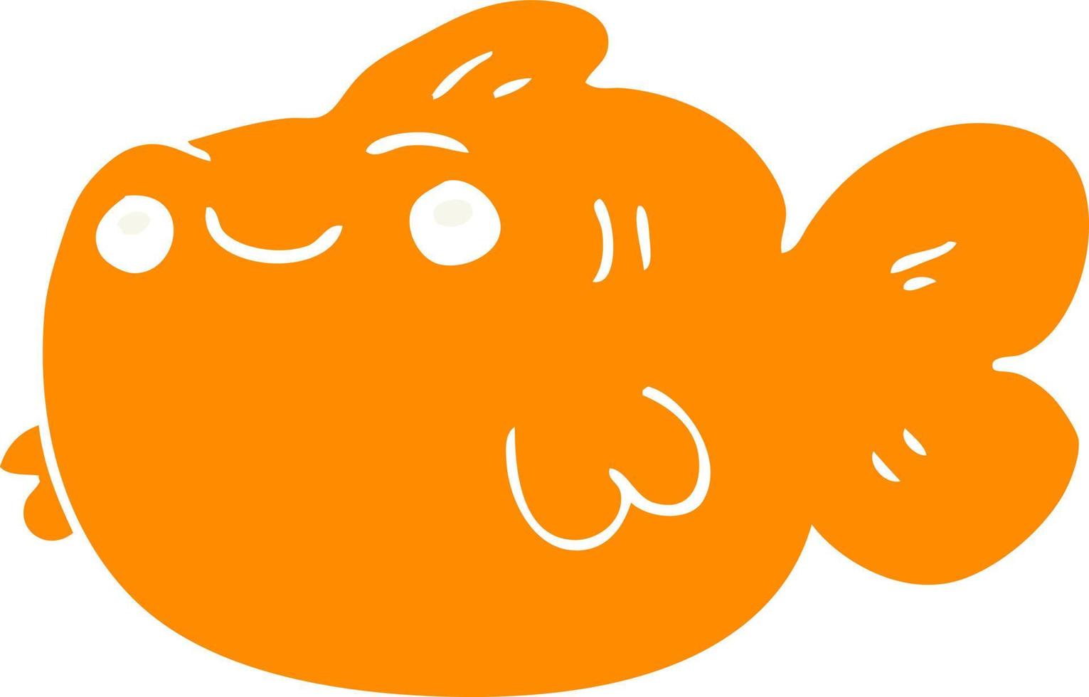 flat color style cartoon fish vector