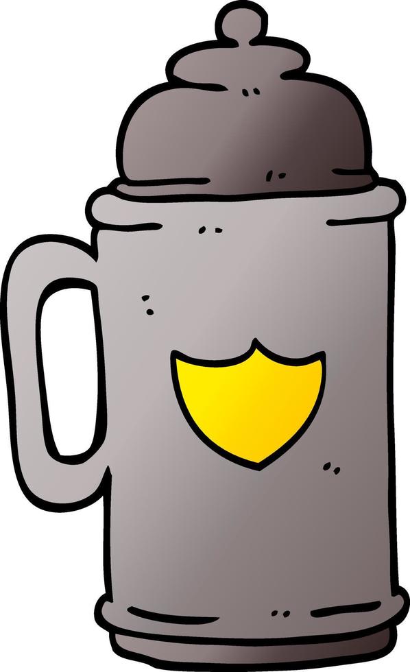 cartoon doodle traditional beer tankard vector