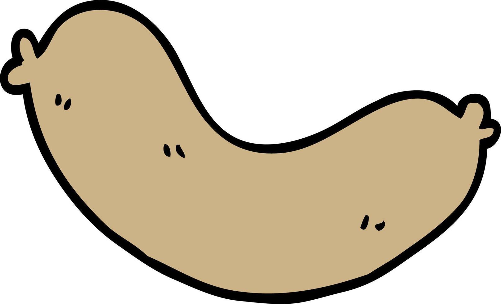 cartoon doodle uncooked sausage vector