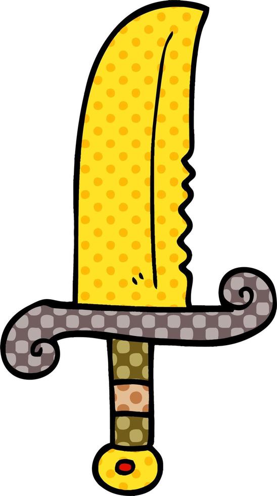cartoon doodle jeweled sword vector