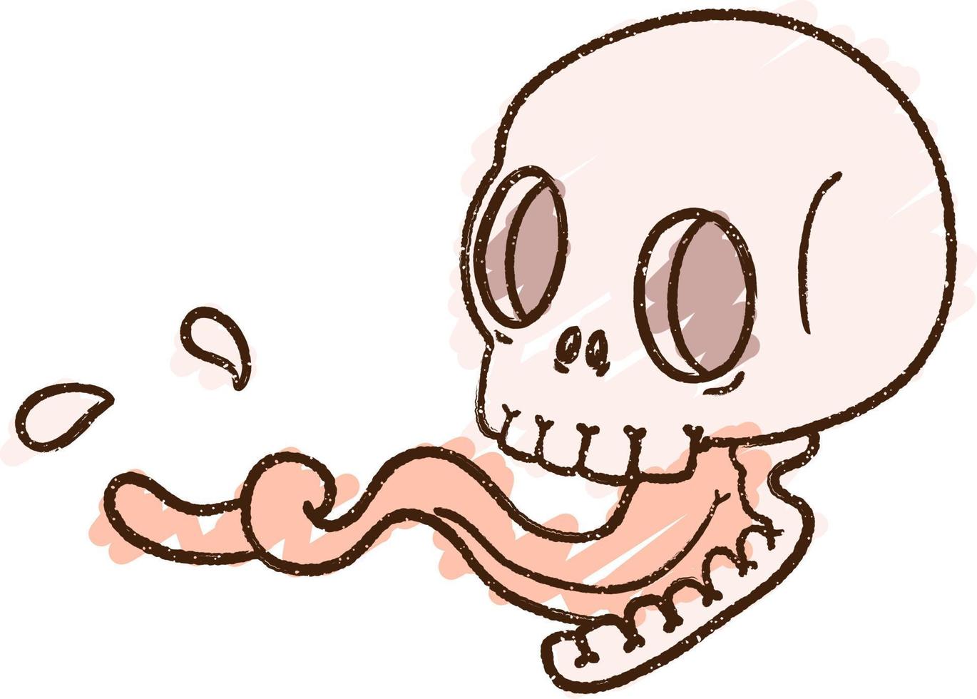 Spooky Skull Chalk Drawing vector