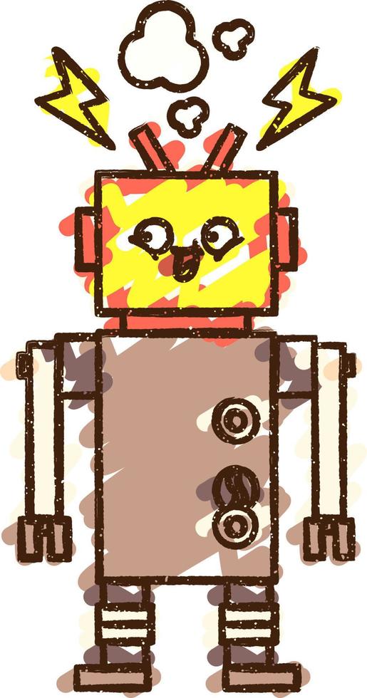 Robot Chalk Drawing vector