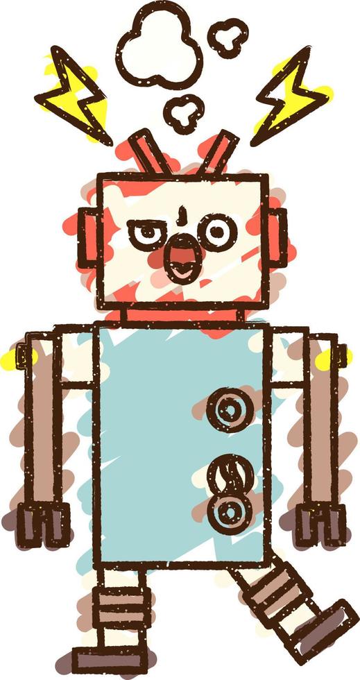 Robot Chalk Drawing vector