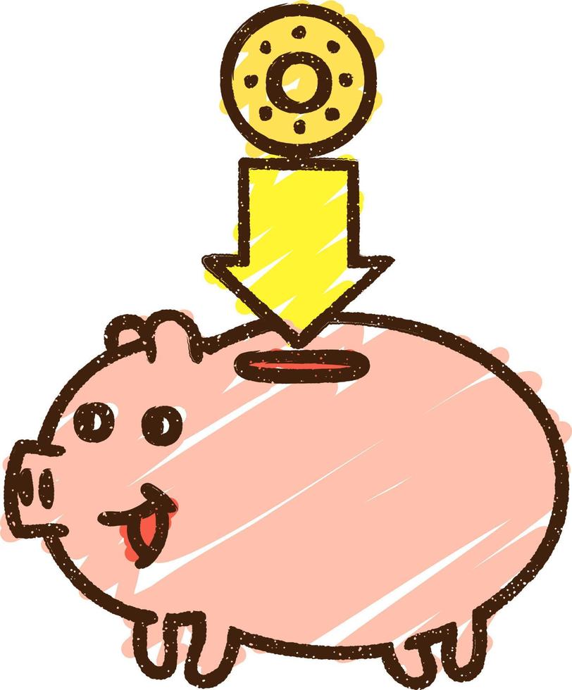 Piggy Bank Chalk Drawing vector