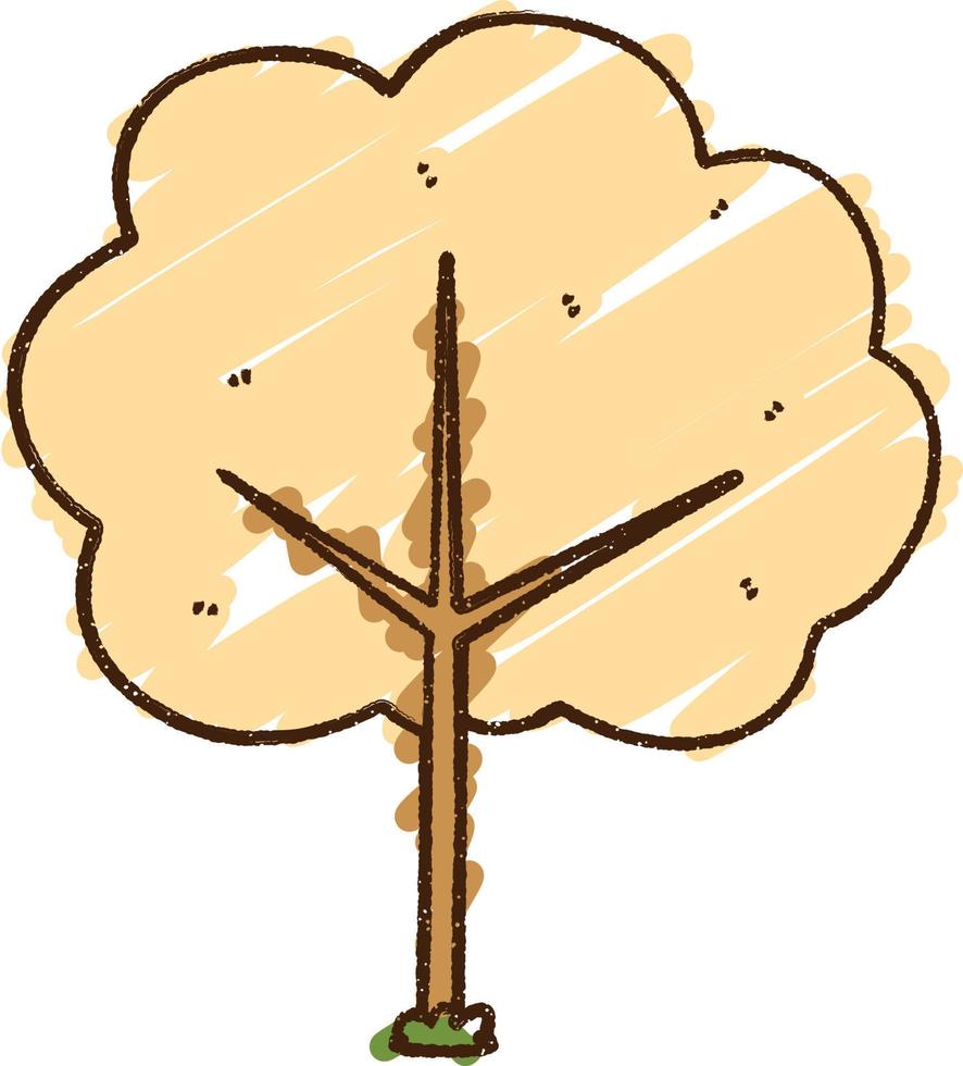 dibujo de tiza de árbol vector