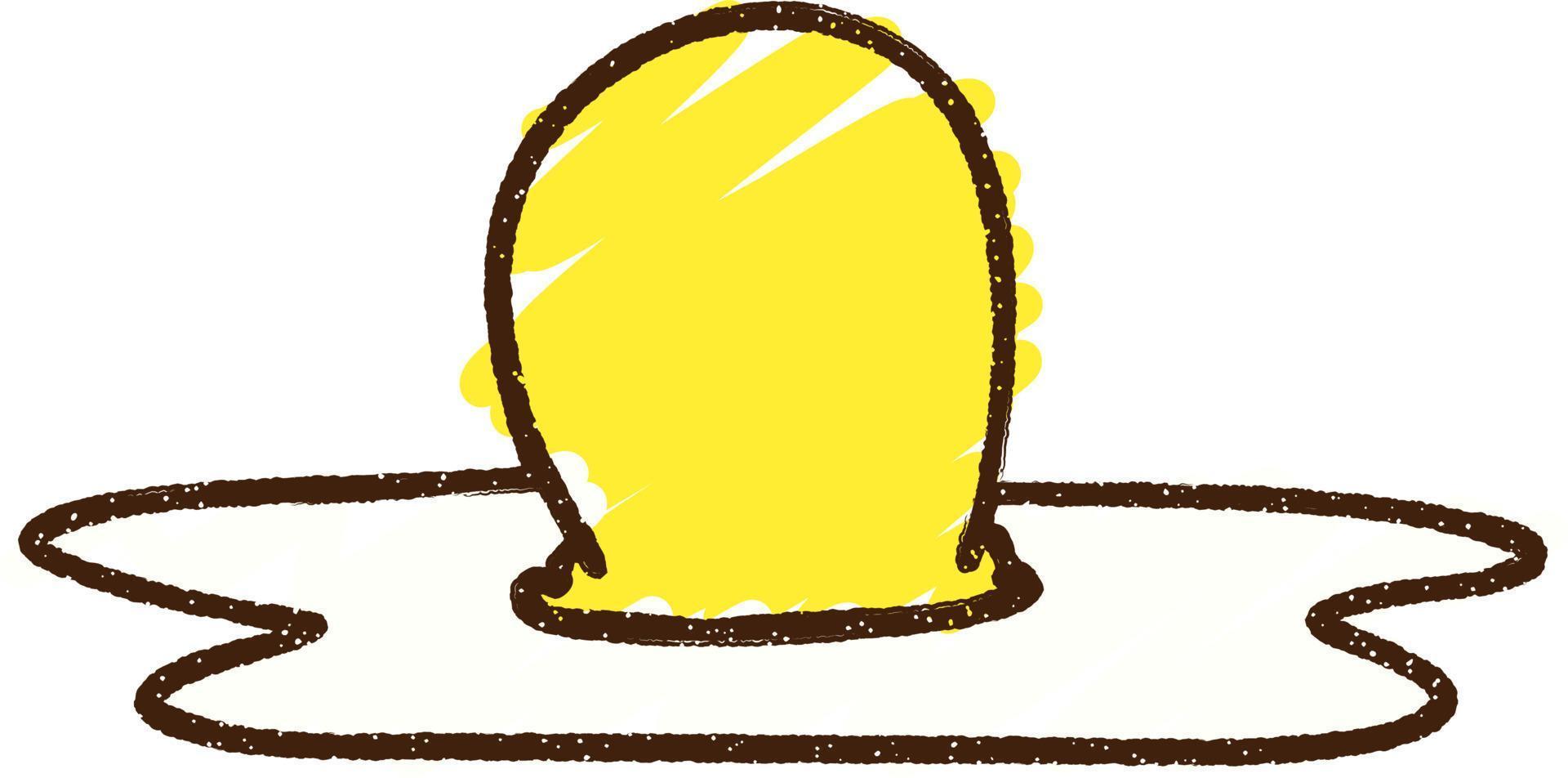 Fried Egg Chalk Drawing vector