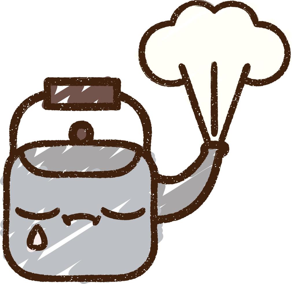 Boiling Kettle Chalk Drawing vector
