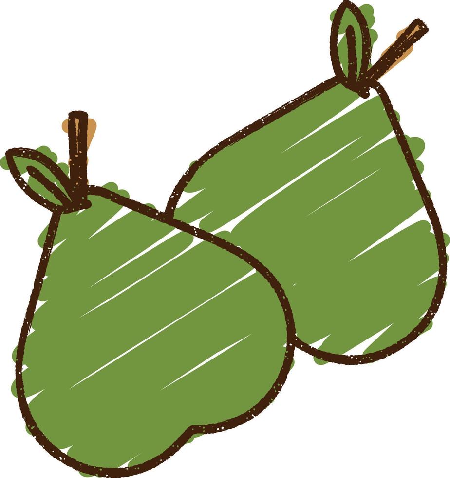 dibujo de tiza de frutas vector