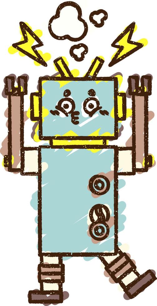 Robot Chalk Drawing vector