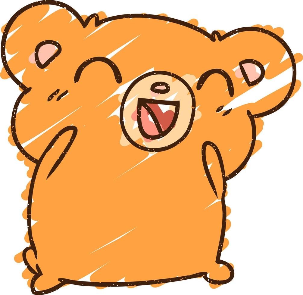 Cute Bear Chalk Drawing vector