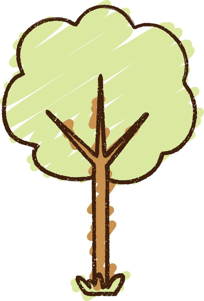 dibujo de tiza de árbol vector