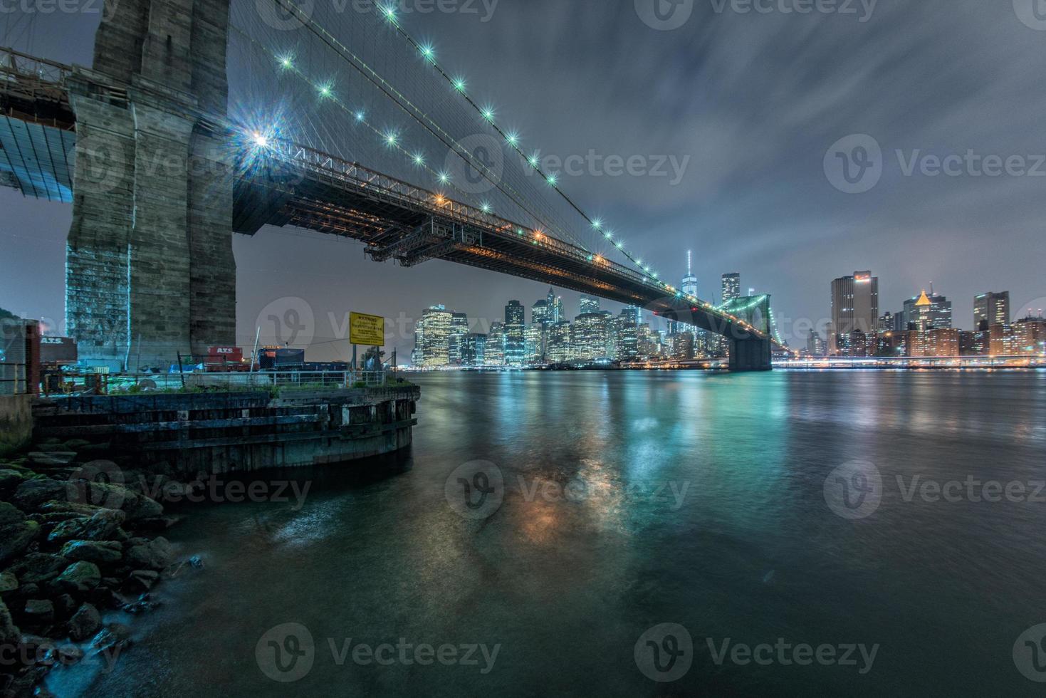 manhattan night view from brooklyn photo