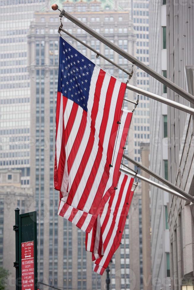 Usa American flag stars weaving ion new york city photo