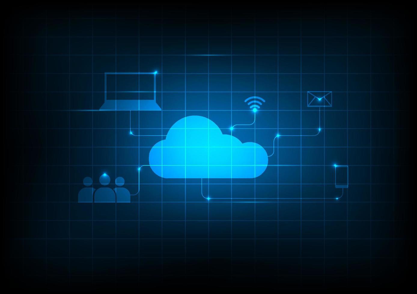 Cloud computing technology background vector